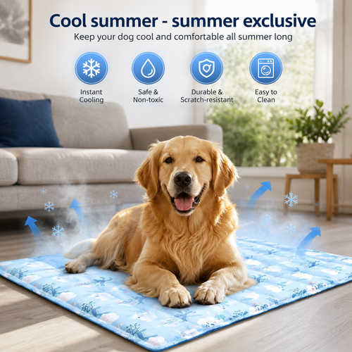 Sevaros ChillPaws Gel Pro™ Pet Cooling Mat Gel Infused — Self Cooling Pad for Dogs Cats No Electricity Indoor Outdoor Summer