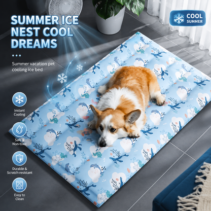 Sevaros ChillPaws Gel Pro™ Pet Cooling Mat Gel Infused — Self Cooling Pad for Dogs Cats No Electricity Indoor Outdoor Summer