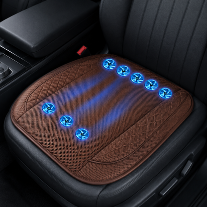Sevaros AirDrive™ Car Seat Cooling Cushion 10 Fan Ventilated — Breathable Seat Pad for Car Truck Summer Driving Heat Relief