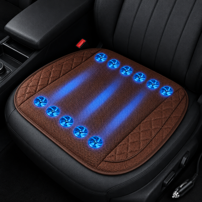 Sevaros AirDrive™ Car Seat Cooling Cushion 10 Fan Ventilated — Breathable Seat Pad for Car Truck Summer Driving Heat Relief