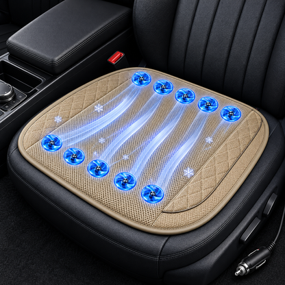 Sevaros AirDrive™ Car Seat Cooling Cushion 10 Fan Ventilated — Breathable Seat Pad for Car Truck Summer Driving Heat Relief