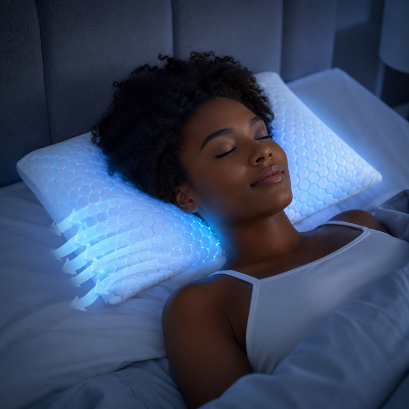 Sevaros BambooRest™ Memory Foam Cooling Pillow Bamboo Fiber — Cervical Support Breathable Cool Pillow for Hot Sleepers Neck Pain
