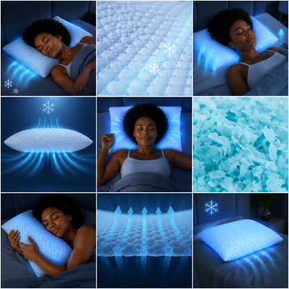 Sevaros BambooRest™ Memory Foam Cooling Pillow Bamboo Fiber — Cervical Support Breathable Cool Pillow for Hot Sleepers Neck Pain