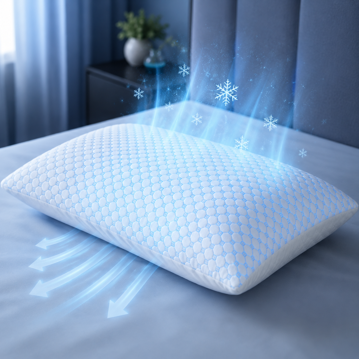 Sevaros BambooRest™ Memory Foam Cooling Pillow Bamboo Fiber — Cervical Support Breathable Cool Pillow for Hot Sleepers Neck Pain