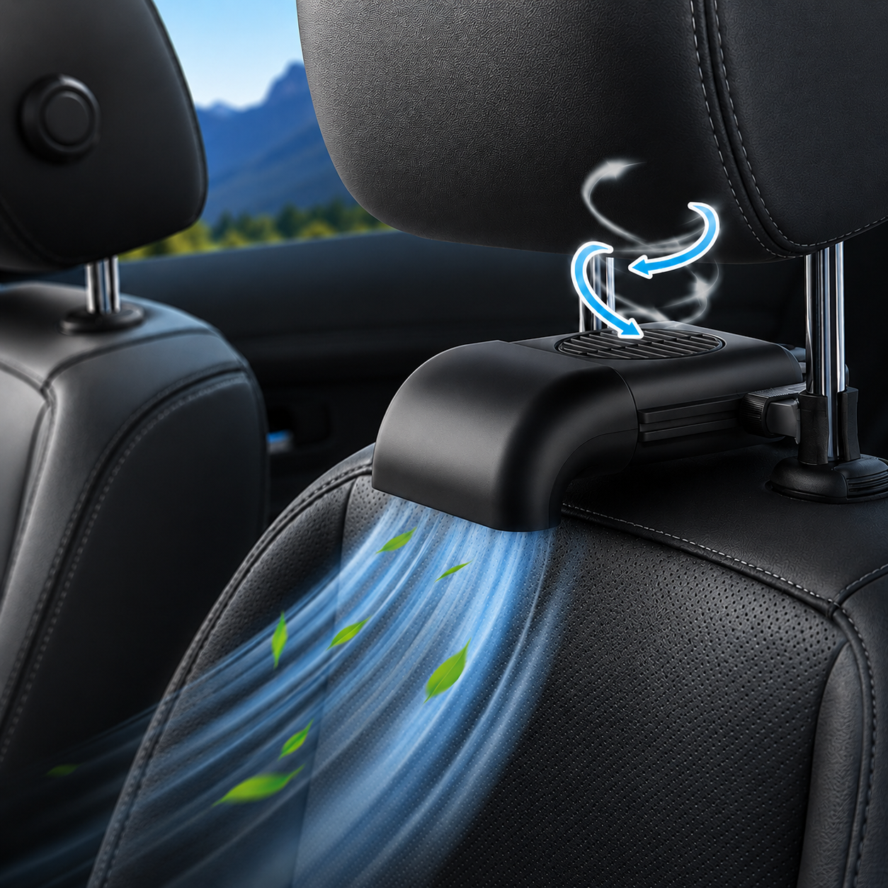 Sevaros CoolSeat™ Car Seat Cooling Fan USB 3 Speed — Ventilated Seat Fan Cooler for Car Truck SUV Summer Driving Heat Relief