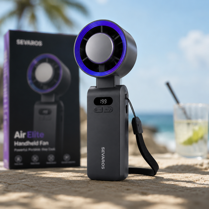 Sevaros AirElite™ Handheld Fan Rechargeable USB-C Mini — Portable Personal Cooling Fan for Travel Outdoor Office Gym Summer Men Women