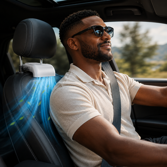 Sevaros CoolSeat™ Car Seat Cooling Fan USB 3 Speed — Ventilated Seat Fan Cooler for Car Truck SUV Summer Driving Heat Relief