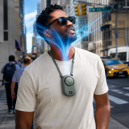 Neck Fan Rechargeable 1800mAh Bladeless USB Hands Free — Sevaros NeckDrift™ Portable Personal Cooling Fan Sports Travel Outdoor Running Summer