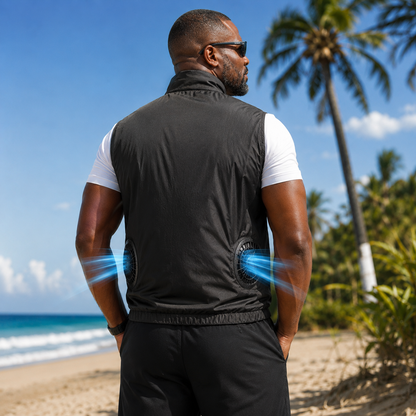 Sevaros AeroVest™ Cooling Vest with Fan Air Conditioned — Portable Fan Vest for Outdoor Work Construction Heat Relief Summer Men Women