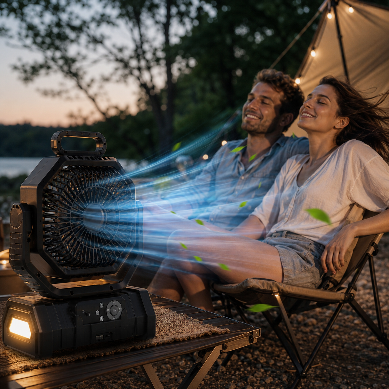 Sevaros CampBreeze™ Camping Fan Rechargeable LED Lantern Battery Powered — Portable Tent Fan with Light for Outdoor Camping RV Hiking Travel