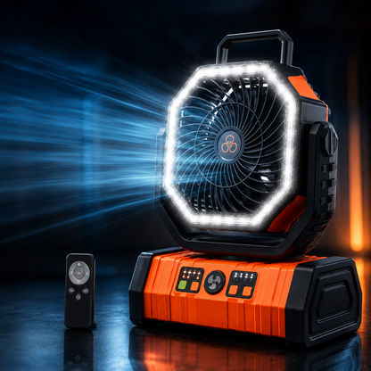 Sevaros CampBreeze™ Camping Fan Rechargeable LED Lantern Battery Powered — Portable Tent Fan with Light for Outdoor Camping RV Hiking Travel