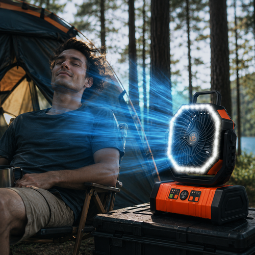 Sevaros CampBreeze™ Camping Fan Rechargeable LED Lantern Battery Powered — Portable Tent Fan with Light for Outdoor Camping RV Hiking Travel