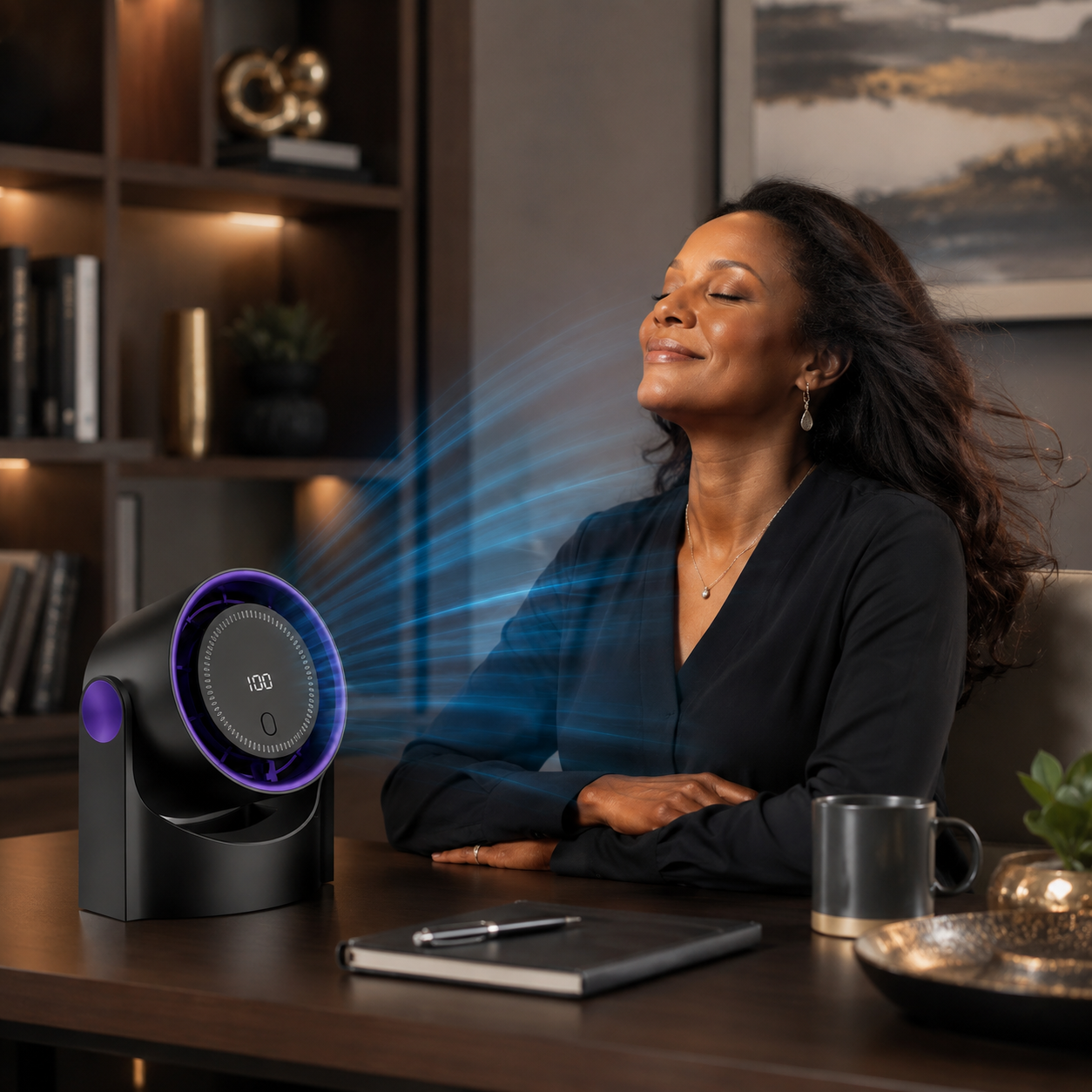 Sevaros AirCirculate™ Portable Air Circulator Fan Wireless USB — Silent Desktop Wall Fan for Home Office Bedroom Dorm Summer Cooling