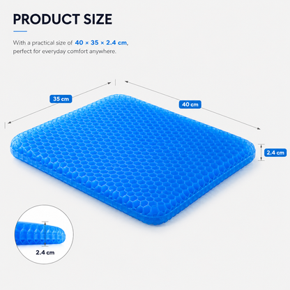 Sevaros CoolSeat™ Cooling Gel Chair Cushion Honeycomb Non-Slip — Seat Pad Cooler for Office Chair Car Home Gaming Chair Summer Heat Relief