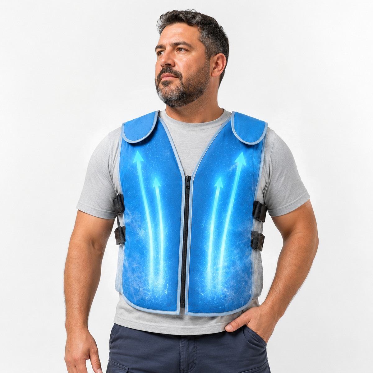 Sevaros ArcticCore™ Cooling Vest with Ice Packs Adjustable — Portable Ice Vest for Outdoor Work Construction Sports Heat Relief Men Women