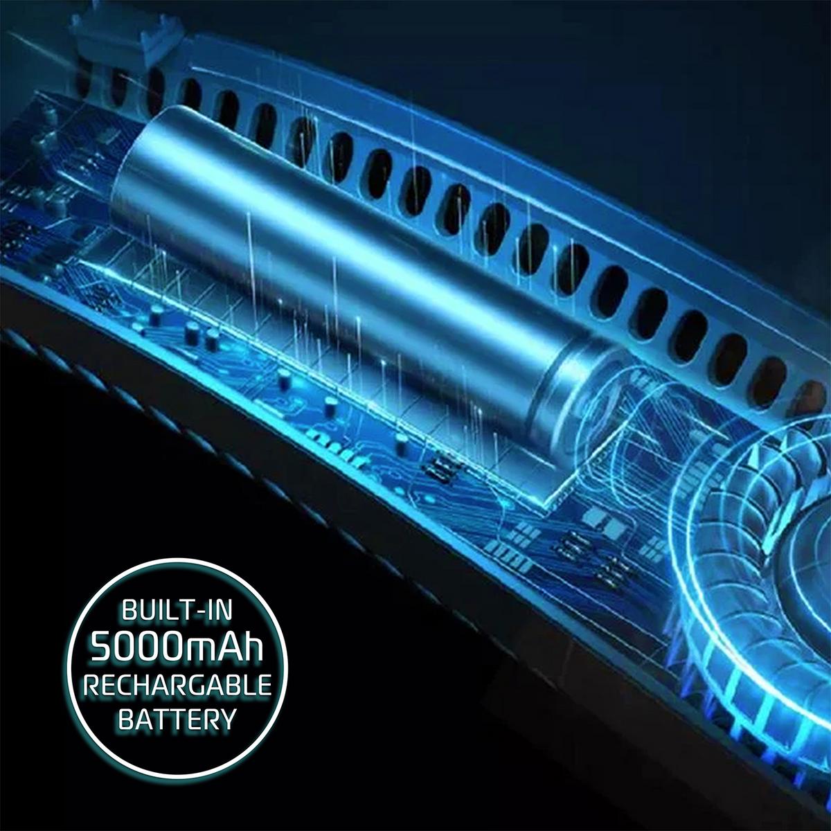 Neck Fan Rechargeable Bladeless 5000mAh USB Hands Free — Sevaros FlexFlow™ Portable Personal Cooling Fan Travel Outdoor Sports Summer