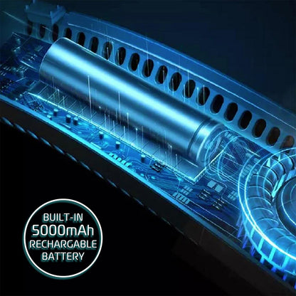 Neck Fan Rechargeable Bladeless 5000mAh USB Hands Free — Sevaros FlexFlow™ Portable Personal Cooling Fan Travel Outdoor Sports Summer