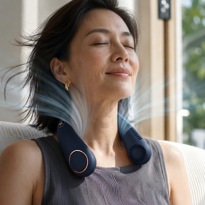 Sevaros AeroLux Neck Fan Rechargeable Bladeless Hands Free Portable Wearable Cooling Fan USB Travel Outdoor Office Summer