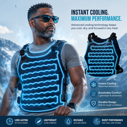 Sevaros PolarCore™ Cooling Ice Vest Adjustable Cooling Vest for Outdoor Heat Relief