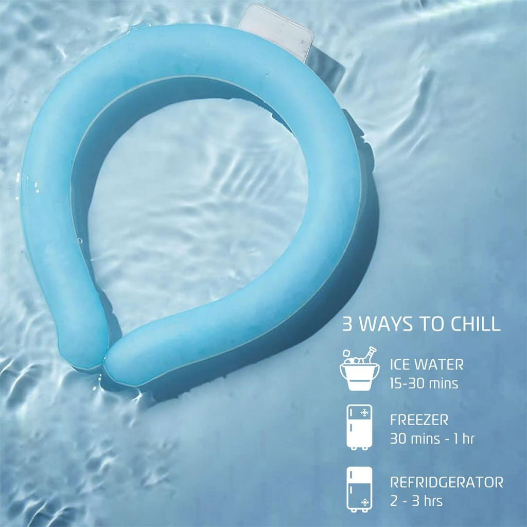 Sevaros FrostLoop™ Neck Fan Phase Change Reusable Ice Wrap No Battery Wearable Cooling Band Outdoor Work Sports Heat Relief Summer