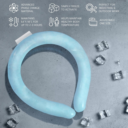 Sevaros FrostLoop™ Neck Fan Phase Change Reusable Ice Wrap No Battery Wearable Cooling Band Outdoor Work Sports Heat Relief Summer