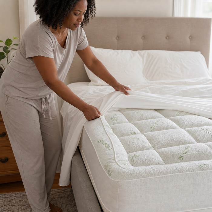 Sevaros BambooChill™ Bamboo Cooling Mattress Topper Breathable Extra Thick — Cool Mattress Pad for Hot Sleepers Twin Full Queen King