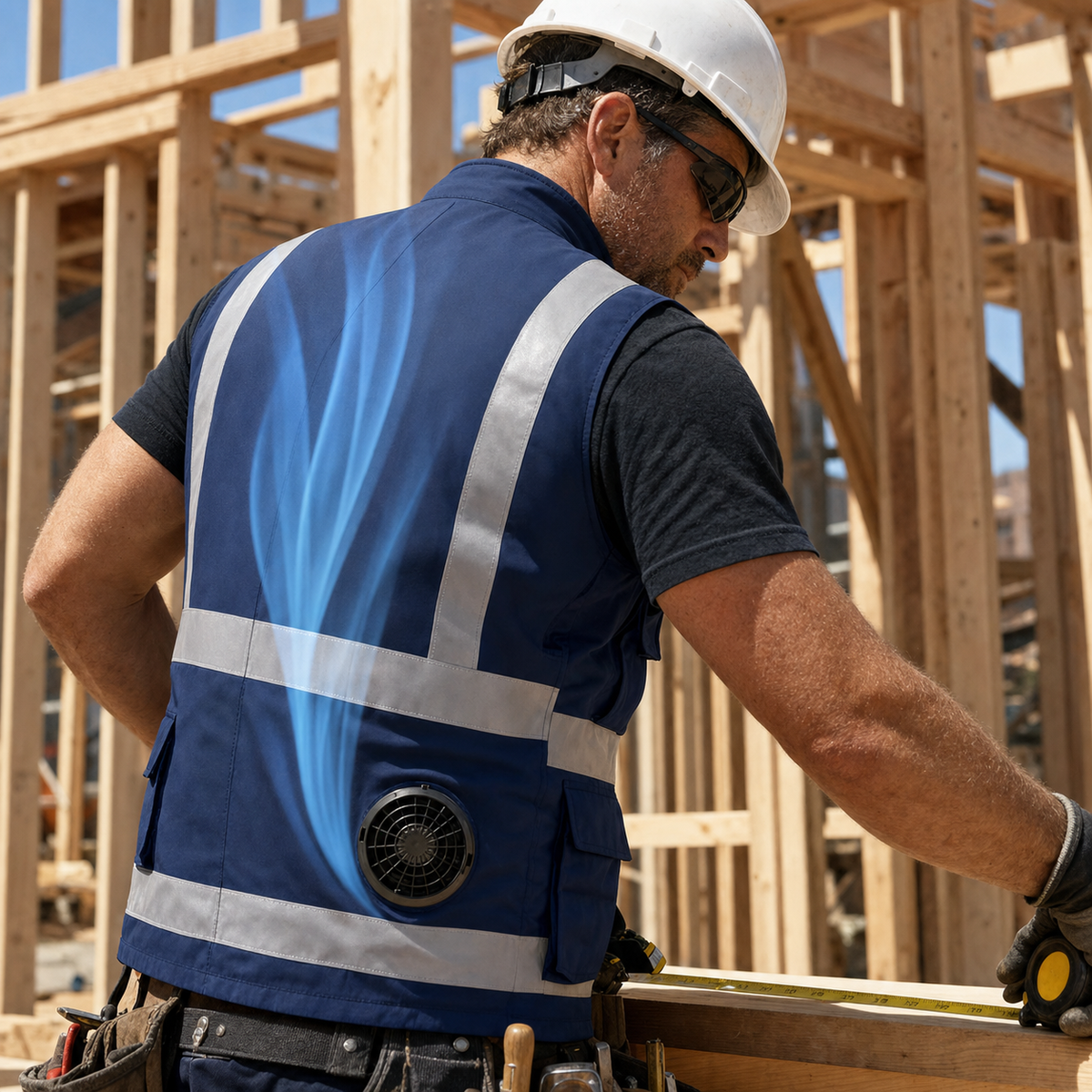 Sevaros AirFlow Vest™ Cooling Vest – Rechargeable Fan Powered Cooling Vest for Outdoor Work, Construction, Travel & Summer Heat