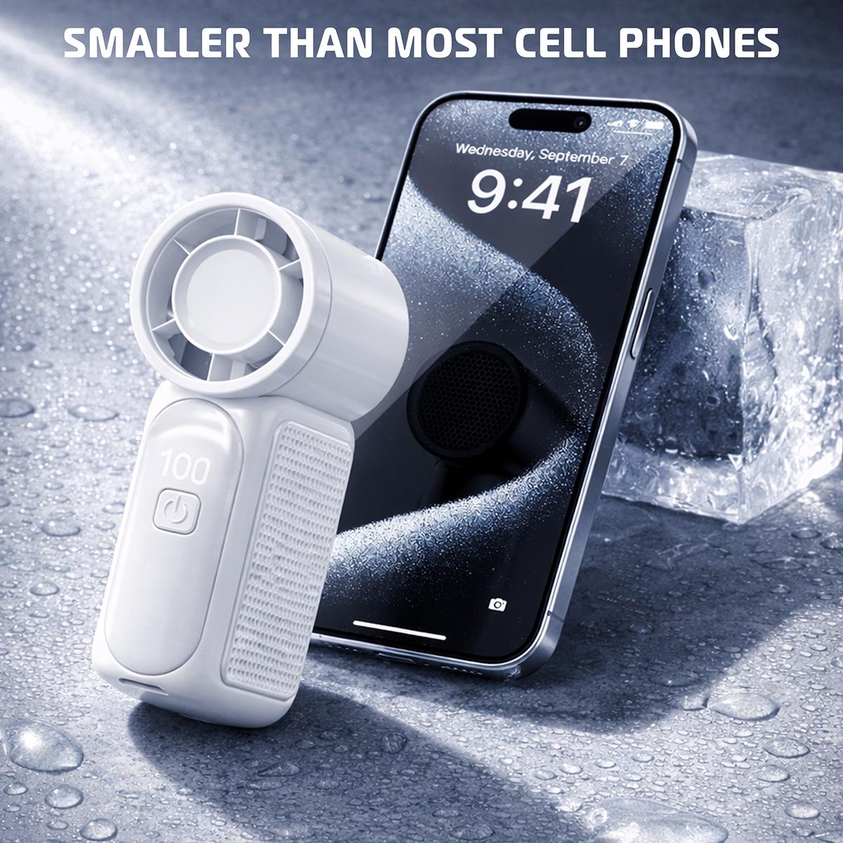 Sevaros PocketBreeze™ Mini Handheld Fan Rechargeable USB-C — Small Portable Personal Cooling Fan for Travel Outdoor pocket fan Summer