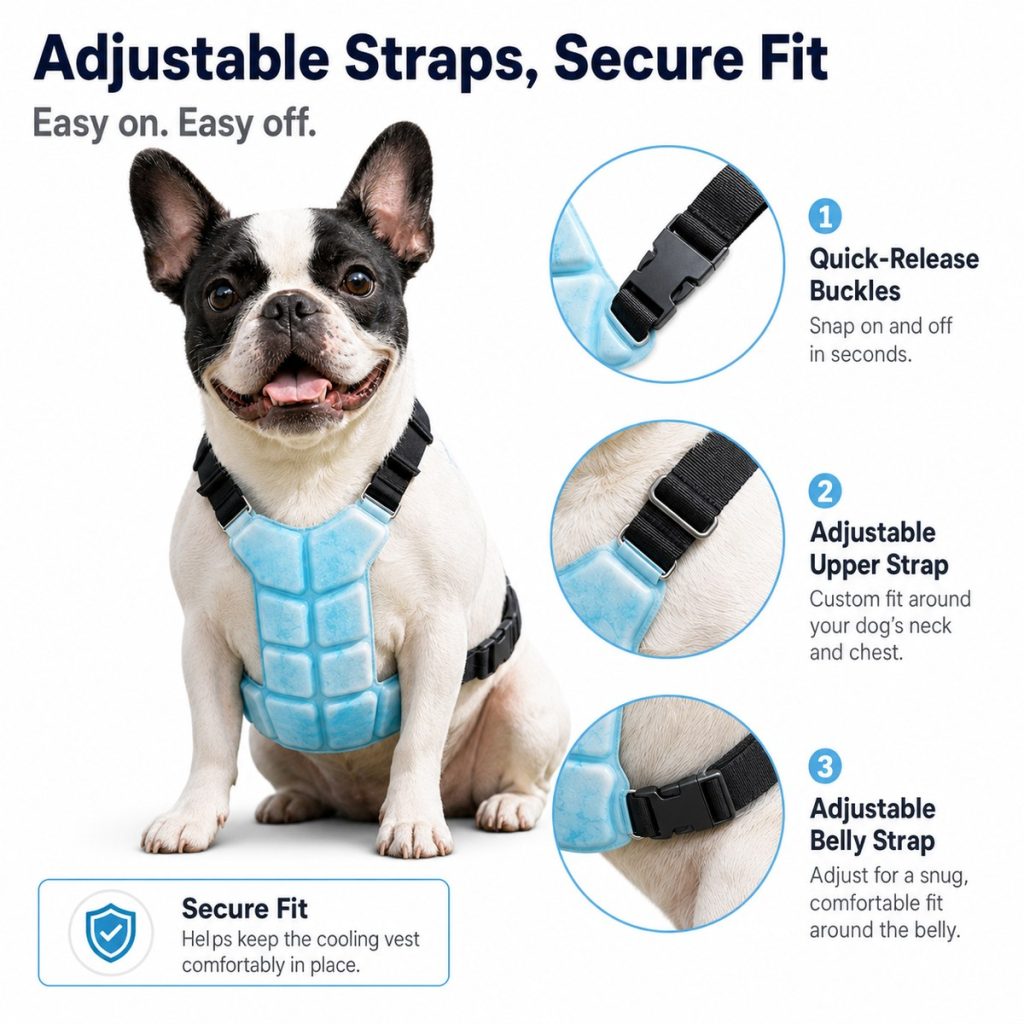Sevaros FrostPaws Pet Cooling Vest Phase Change No Electricity – Reusable PCM Cooling Harness for Dogs Cats Summer Walks Outdoor | Sevaros FrostPaws