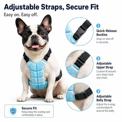 Sevaros FrostPaws Pet Cooling Vest Phase Change No Electricity – Reusable PCM Cooling Harness for Dogs Cats Summer Walks Outdoor | Sevaros FrostPaws