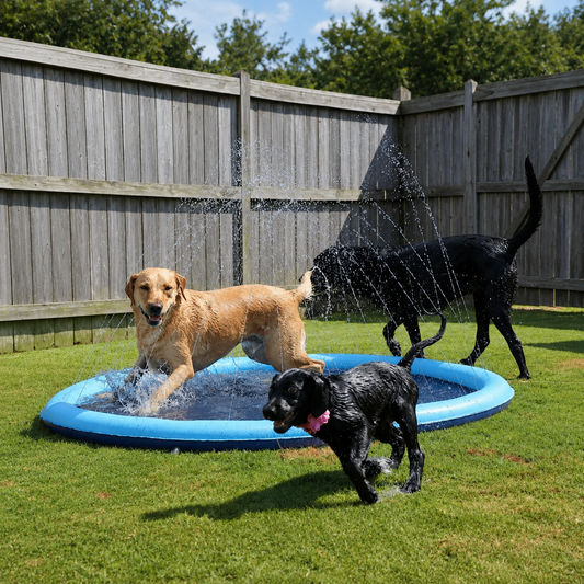 Sevaros HydroPaws™ Dog Cooling Splash Pad – Outdoor Sprinkler Water Play Mat for Dogs, Summer Cooling Pad, Backyard Splash Pool for Pets