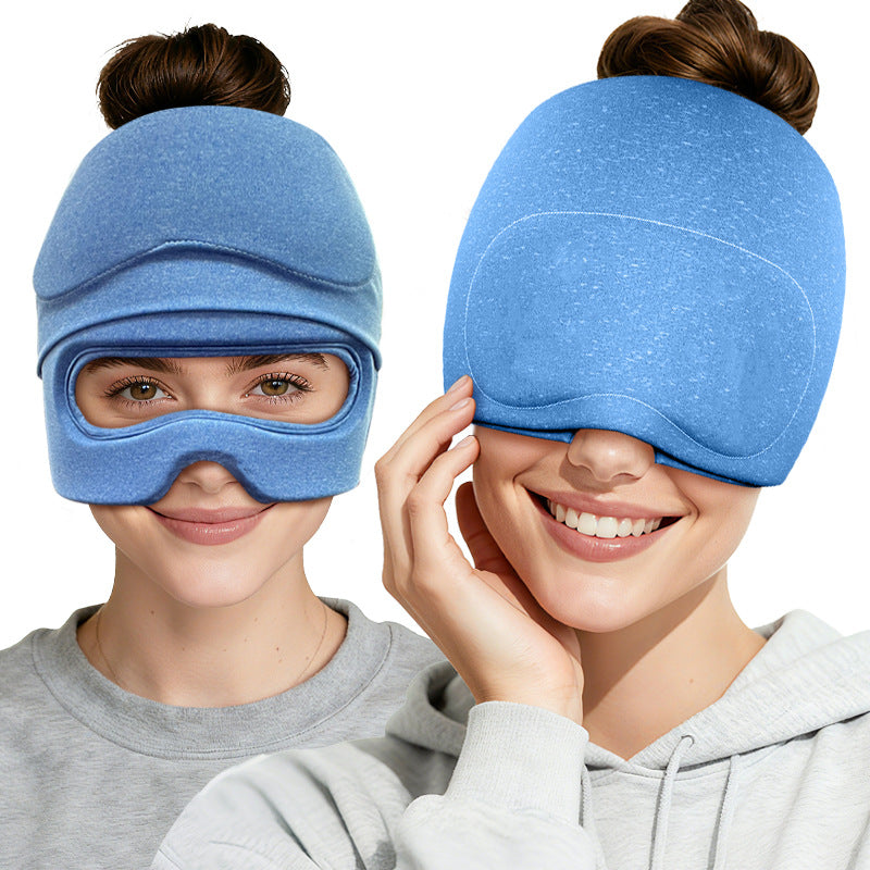 Sevaros IceMask™ Cooling Gel Eye Mask and Cap Set Cold Therapy — Headache Migraine Relief Reusable Ice Eye Mask for Puffy Eyes Sleep