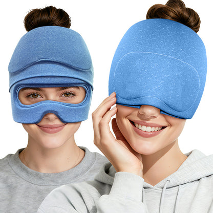 Sevaros IceMask™ Cooling Gel Eye Mask and Cap Set Cold Therapy — Headache Migraine Relief Reusable Ice Eye Mask for Puffy Eyes Sleep