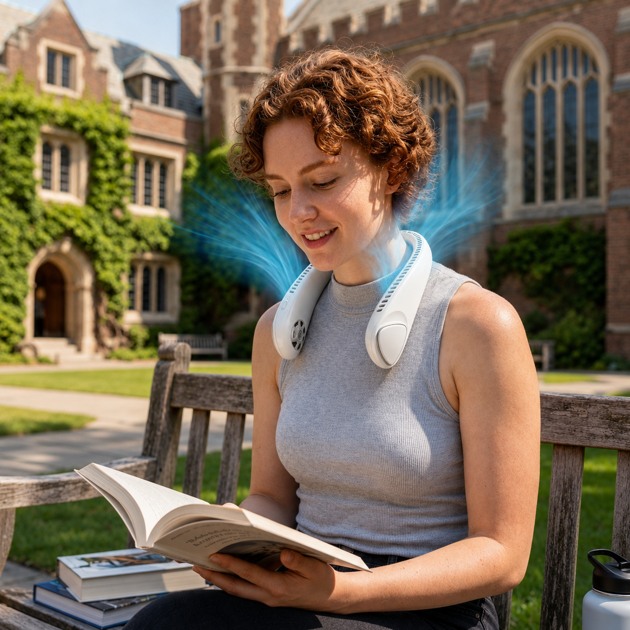 Sevaros ComfortBreeze™ Neck Fan Rechargeable 4000mAh — Bladeless Wearable Personal Cooling Fan, Hands Free, 3 Speeds