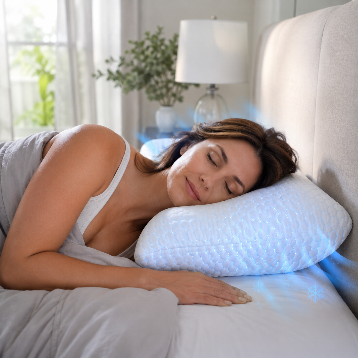 Sevaros BambooRest™ Memory Foam Cooling Pillow Bamboo Fiber — Cervical Support Breathable Cool Pillow for Hot Sleepers Neck Pain Side Sleeper