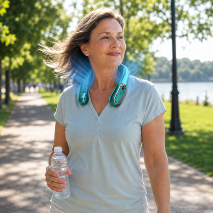Sevaros SoftCool™ Lightweight Neck Fan – Quiet Rechargeable Wearable Cooling Fan