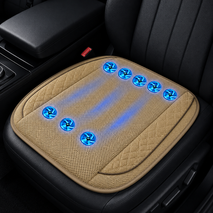 Sevaros AirDrive™ Car Seat Cooling Cushion 10 Fan Ventilated — Breathable Seat Pad for Car Truck Summer Driving Heat Relief