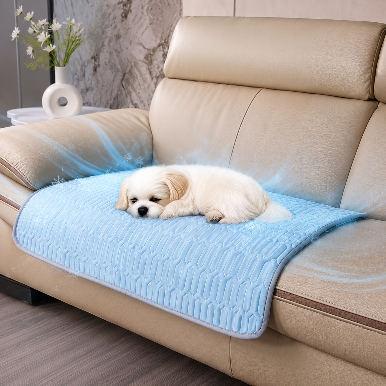 Sevaros Ice Silk Cooling Mat Pet  – Ice Silk Self Cooling Dog & Cat Mat for Summer Heat Relief Indoor & Outdoor