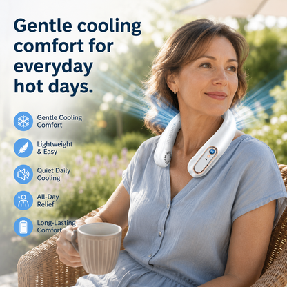 Sevaros SoftCool™ Lightweight Neck Fan – Quiet Rechargeable Wearable Cooling Fan