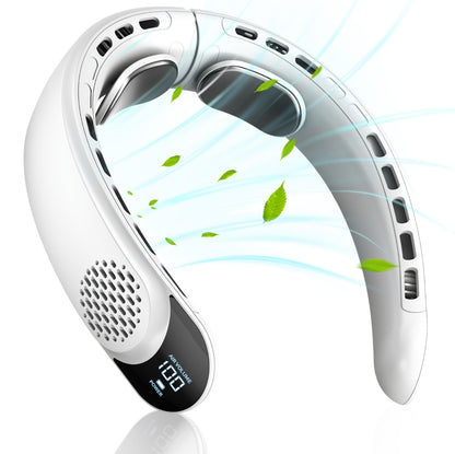 Sevaros WorkCool™ Heavy-Duty Neck Fan – Rechargeable Wearable Cooling Fan with Digital Display