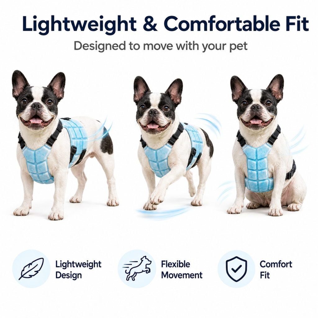 Sevaros FrostPaws Pet Cooling Vest Phase Change No Electricity – Reusable PCM Cooling Harness for Dogs Cats Summer Walks Outdoor | Sevaros FrostPaws